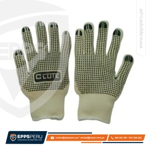 Guante de Hilo con Ptos de PVC Palma Y Dorso Clute