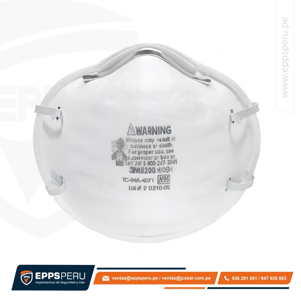 Respirador de Fibra de Vidrio y Lijado N95 8200H6 3M