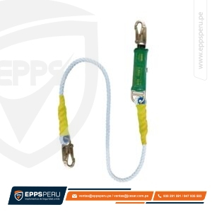 Línea de Vida/Conexión de 1,80 m, de Cabo Torcido de 5/8″, con Amortiguador de Caída, con Dos Ganchos de 3/4″ DC1PF2 Hauk