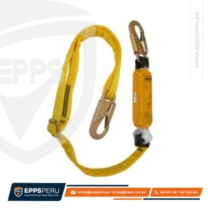 Línea de Vida/Conexión Regulable, con Amortiguador de Caída Factor 1, de Cinta Poliéster y dos Ganchos de 3/4″ DN1PR Hauk