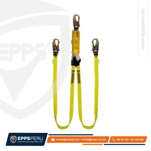 Línea de Vida/Conexión Doble, con Amortiguador de Caída Factor 1 y Tres Ganchos de 3/4″ DN2P Hauk