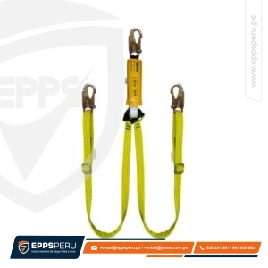 Línea de Vida/Conexión Regulable Doble con Amortiguador de Caída Factor 1 y tres Ganchos de 3/4″ DN2PR Hauk